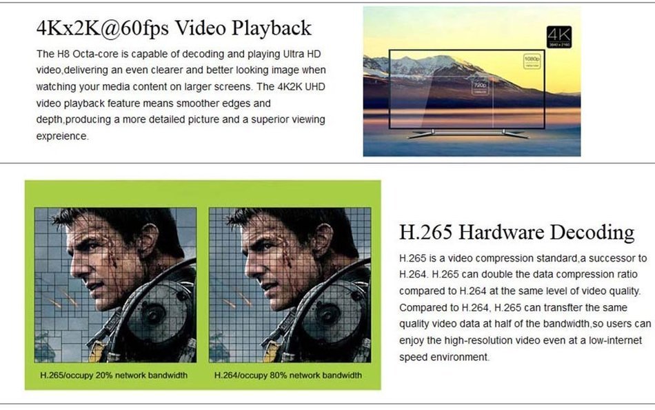 Luckymall Newest HIMEDIA H8 Octa Core Chips 64Bit Android TV Box, 2GB RAM 16GB ROM HiShare Built-in WiFi Home... N5