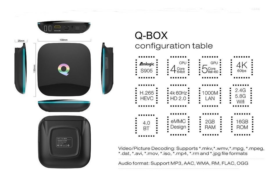BIGFOX Q Box Google Android 5.1 Tv Box TV Media Streamer with Fully Loaded Rooted Unlocked Streaming Media Player... N5