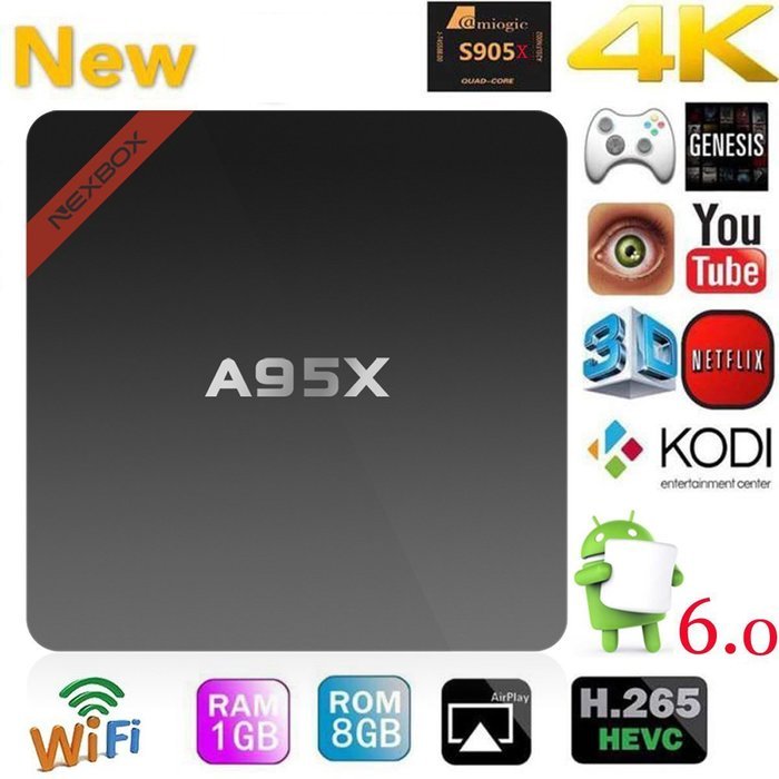 [Updated version NEXBOX A95X]HONGYU Android 6.0 TV BOX HD KODI 16.1 Fully Loaded XBMC Amlogic S905X Quad Core... N9