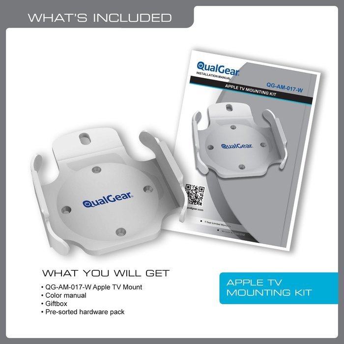 QualGear QG-AM-017 Mount for Apple TV/AirPort Express Base Station (For 2nd & 3rd Generation Apple TVs) N7