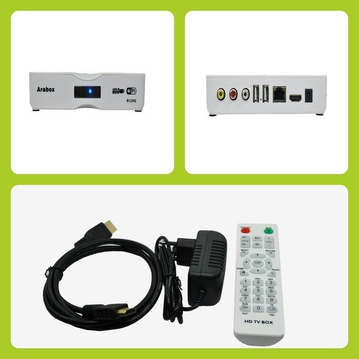 VSHARE&reg; Arabic IPTV Box, Qnet Quad Core Smart Android TV Box, Support HD 450 Arabic Africa Channels and 1000-3000...