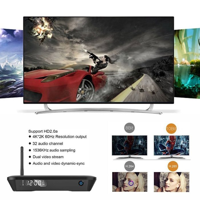 Docooler Int box PRO Smart Android 6.0 TV Box(Amlogic S912 Octa-core 2GB / 8GB KODI 16.1 XBMC VP9 H.265 UHD 4K... N5