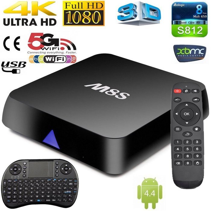 M8S Quad Core TV Box Android4.4 Smart XBMC Fully Loaded + Wireless Keyboard N2