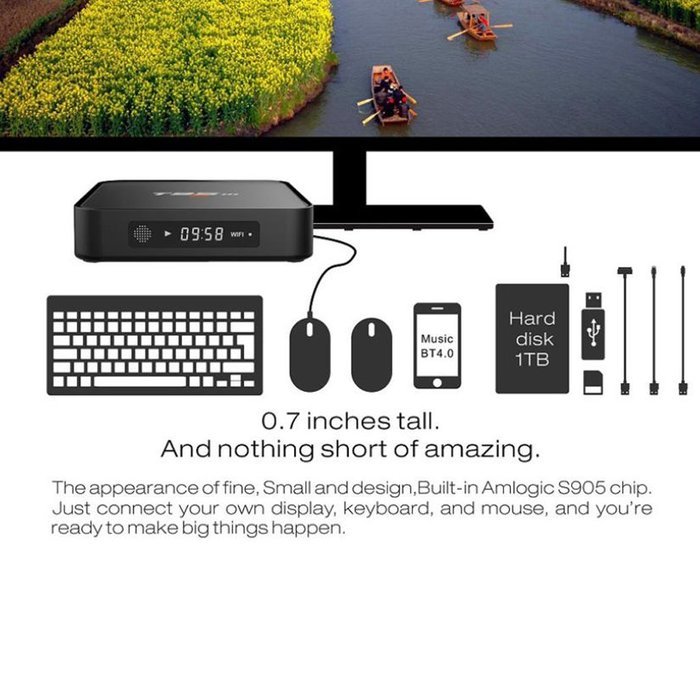 Lary intel Sunvell T95M TV Box Amlogic S905 QuadCore Android 5.1 Smart 4K HD WiFi 1GB+8GB N3