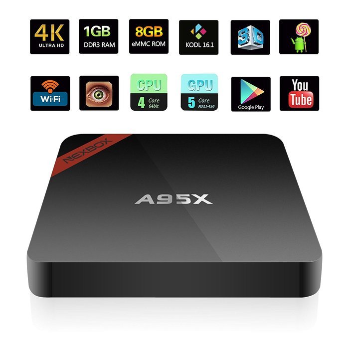 WEILY NEXBOX A95X TV BOX, Mini Fully Loaded TV Stick Android 6.0 4K WiFi Streaming Media Player Game Box with... N2