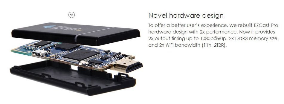 EZCast Pro Dongle Miracast/Airplay/DLNA Supports 4 to 1 Split Screens. (Black) N6