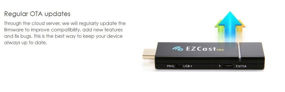 EZCast Pro Dongle Miracast/Airplay/DLNA Supports 4 to 1 Split Screens. (Black) N8