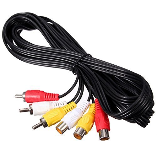 BephaMart 5m 3 RCA Male to Female Plug Splitter Audio Video AV Adapter Extension Cable DVD
