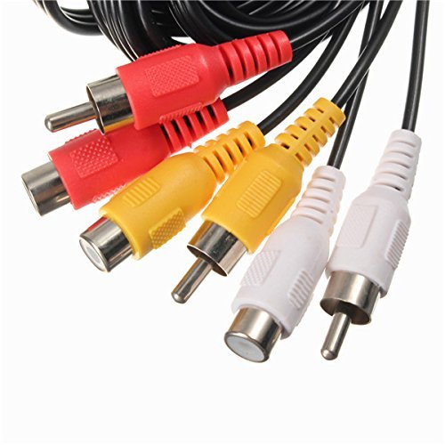 BephaMart 5m 3 RCA Male to Female Plug Splitter Audio Video AV Adapter Extension Cable DVD N3