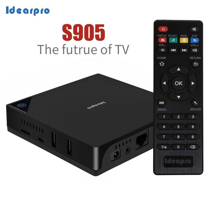 Ideapro&reg; Android TV Box Amlogic S905 64bit Android 5.1 RAM 2Gb Support UHD 4K FHD 1080P 2.4G/5.8G Wifi LAN Unlocked...