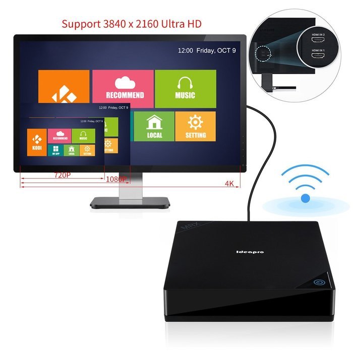 Ideapro&reg; Android TV Box Amlogic S905 64bit Android 5.1 RAM 2Gb Support UHD 4K FHD 1080P 2.4G/5.8G Wifi LAN Unlocked... N3