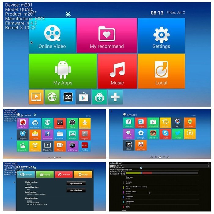 AUBBC S805 Smart TV BOX Android XBMC Quad Core KODI 1080 Media Player Keyboard N4