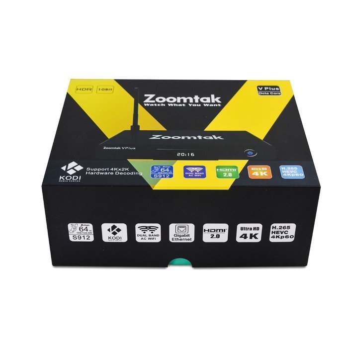 ZOOMTAK V PLUS S912 OCTA CORE ANDROID 6.0 MARSHMALLOW DUAL WI FI(2.4/5.0GHZ) KODI 2GB/16GB MEDIA STREAMING BOX... N4
