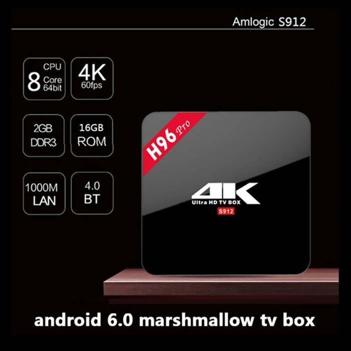 Pendoo H96 PRO Android 6.0 Smart TV Box 2G 16G S912 Octa Core(Full Loaded) with Kodi 17.0 Pre-installed Dual WiFi... N6