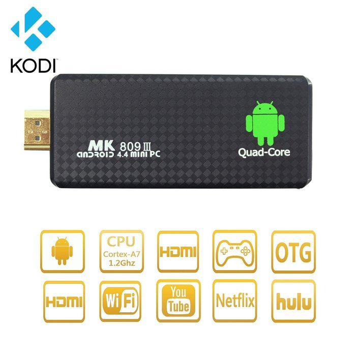 Hoxana&reg; MK809III Quad Core 2GB/16GB Streaming Media Player Android 4.4 TV Stick Wi-Fi Dongle Smart Mini PC Strong...