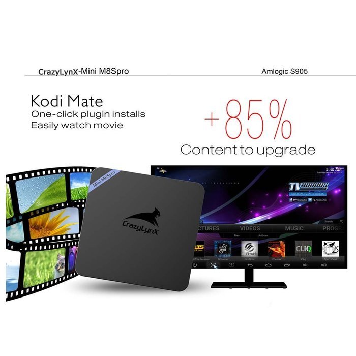 CrazyLynX Bluetooth Kodi Box Android 5.1 TV Box 2GB DDR3 8GB EMMC S905 Youtube Netflix N3