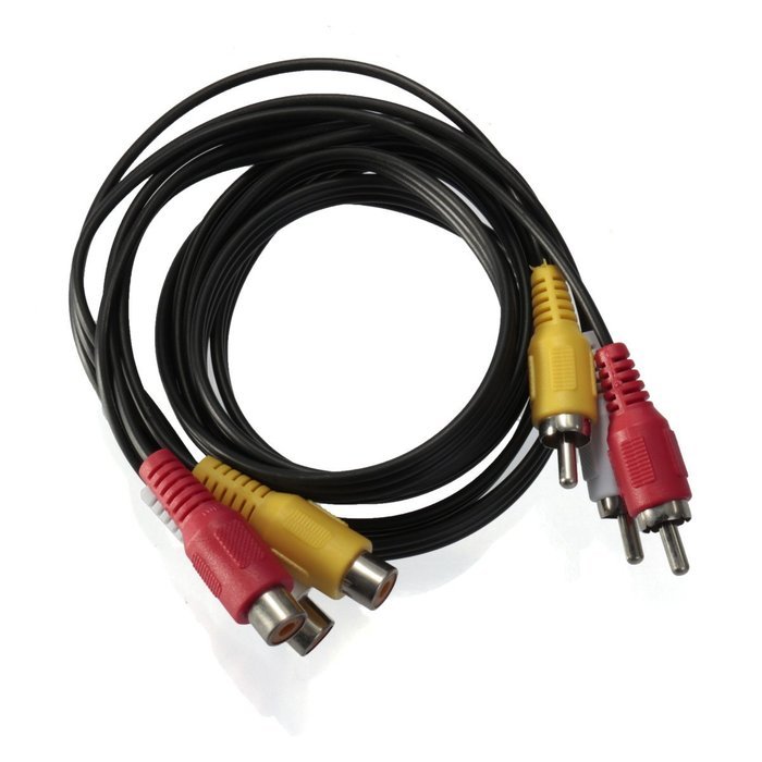 BephaMart 1.5m 5ft 3 RCA Male to Female Audio Composite Extension Video Cable Jack Adapter N6