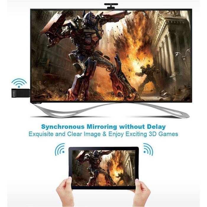 Sun Port&reg; Dual Frequency (2.4GHz & 5GHz) MiraScreen Wireless Display Adapter with Airplay/Miracast HDMI TV Stick... N3