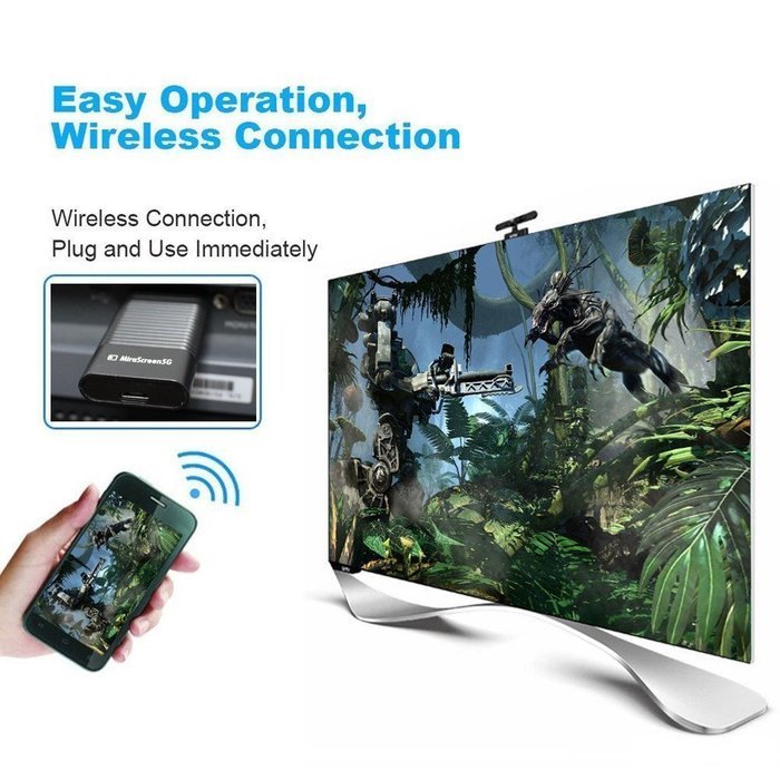 Sun Port&reg; Dual Frequency (2.4GHz & 5GHz) MiraScreen Wireless Display Adapter with Airplay/Miracast HDMI TV Stick... N5