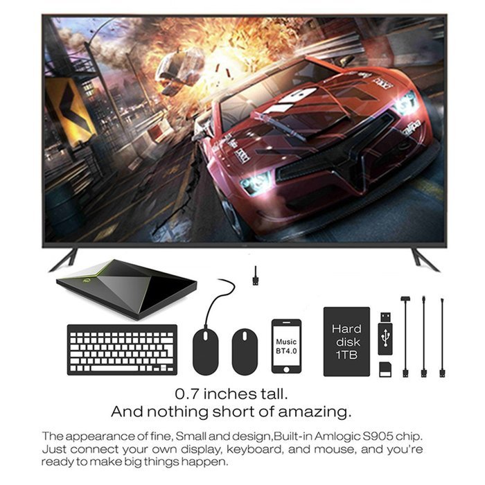 Docooler&reg; M9S Smart Android 5.1 TV Box UHD 4K 2G / 16G Amlogic S905 Quad Core KODI 16.0 XBMC Mini PC WiFi H.265... N9