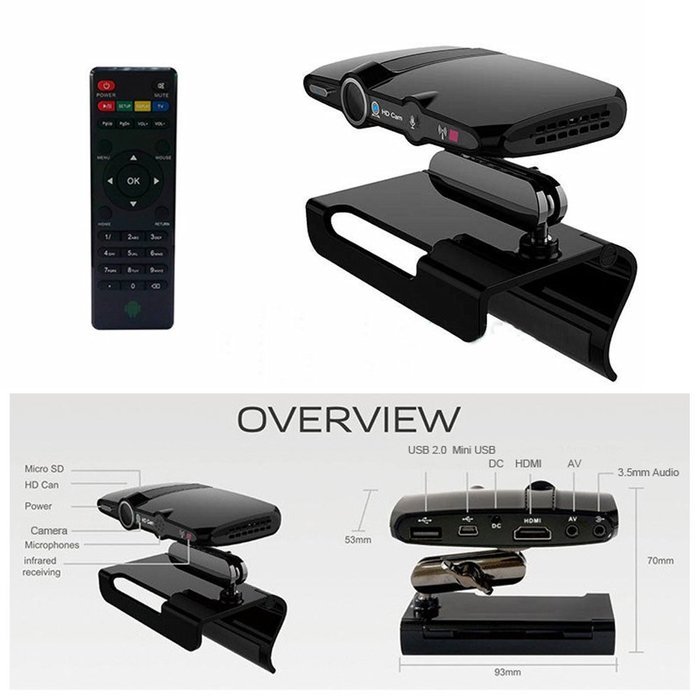 KRexpress MX HD23 Android 4.4 TV Box 2.0MP 1080P Camera Quad Core 1GB+ 8GB Built in DSP Skype App N5