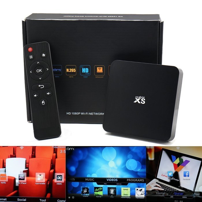 Xsbox S805 Streaming Tv Box- Amlogic Quad-core 1g/8g 1080p Wi-fi Kodi/xbmc H.265 Android 4.4 Tv Player Black