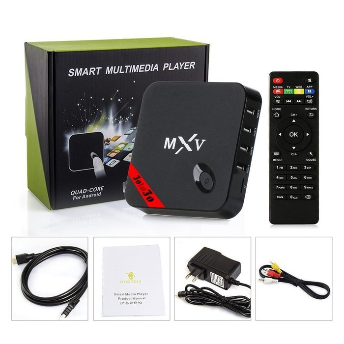 FotoFo MXV Smart TV Box with Amlogic S805 Quad Core 1.5 GHz CPU 1GB DDR3 8GB Nand Flash Android 4.4 Kodi DLNA... N6