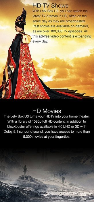 LeEco Letv Android TV Movies Music Media Streaming Player Box IPTV 电视直播点播盒子 N8