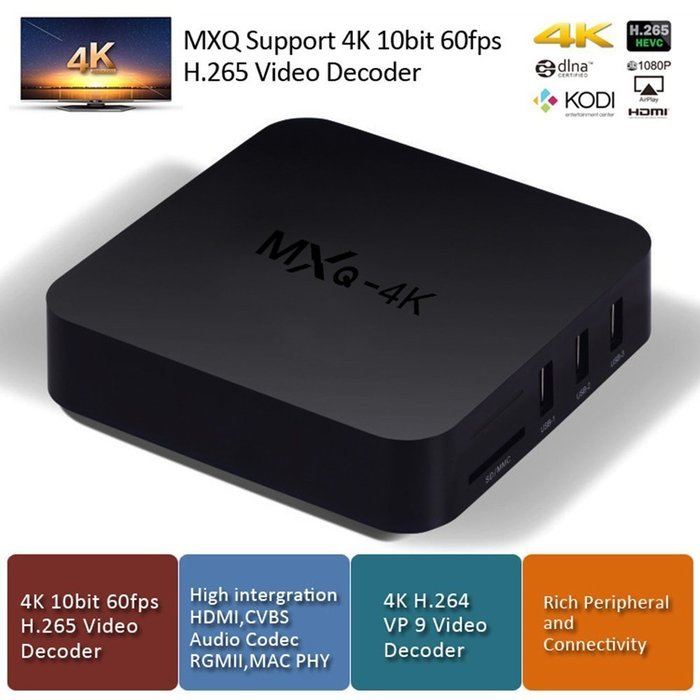 MXQ4K Quad Core Android 4.4 Smart TV Box Media Player 1080P HDMI WiFi N6