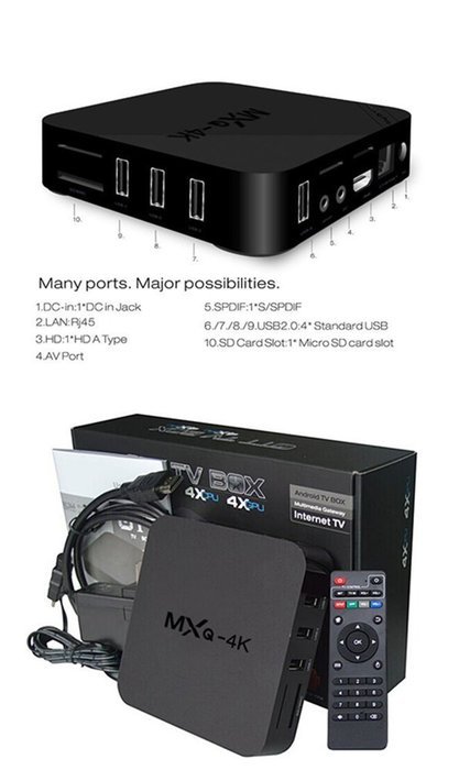 MXQ4K Quad Core Android 4.4 Smart TV Box Media Player 1080P HDMI WiFi N7