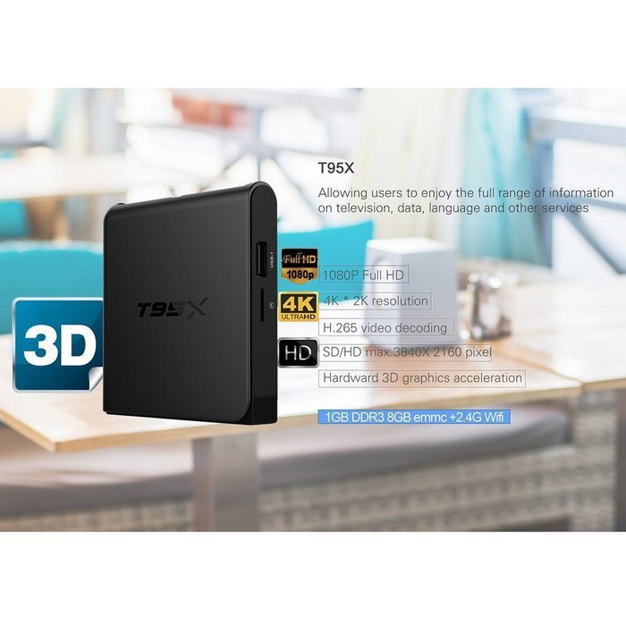 Android 6.0 Internet Smart TV Box Quad Core 2+8GB 3D 1080P FHD N5