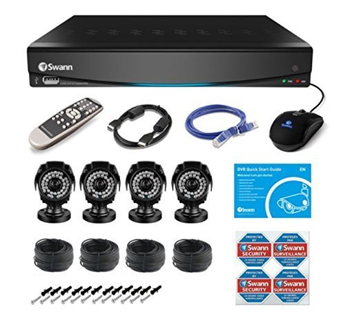 Swann 8-Channel 960H Digital Video Recorder w/ 4 x 720 TVL Cameras and Pre-Installed 1TB Hard Drive : SWDVK-8342T4S-US N2