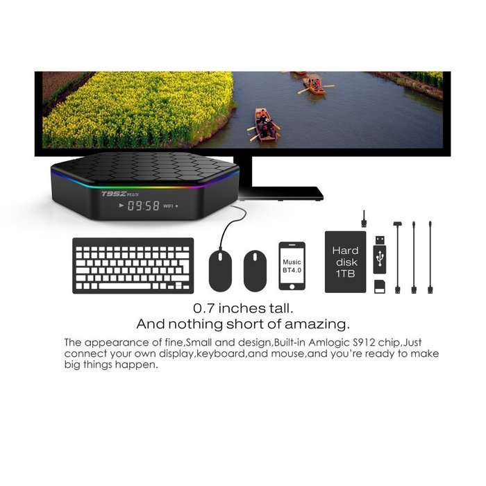 Balight 2017 The Latest T95Z Plus TV Box Amlogic S912 Octa Core Android 6.0 Marshmallow 4K Kodi Dual WiFi 2.4G... N6