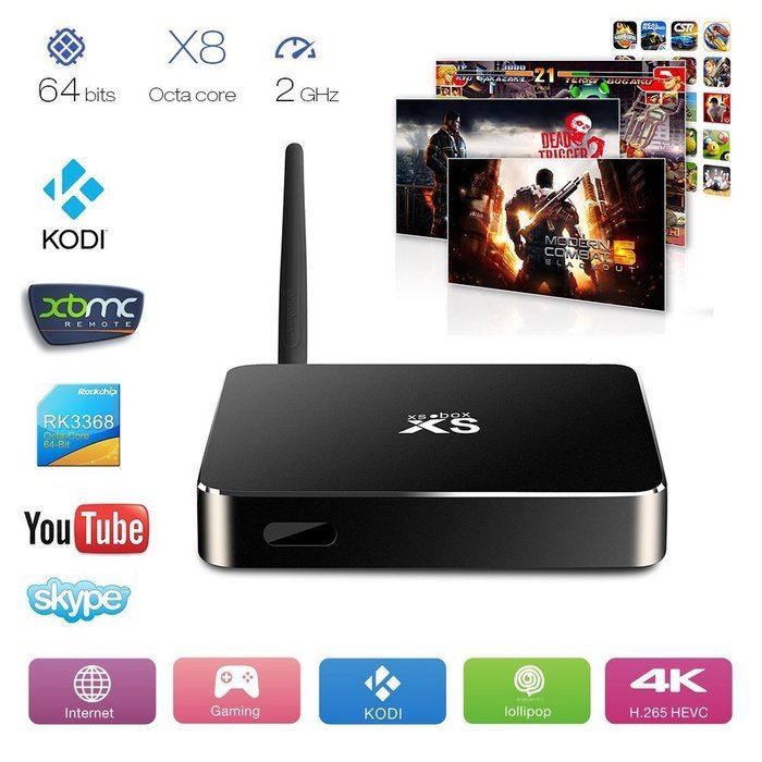 Sourcingbay RK3368 Streaming Media Player Android 5.1 Lollipop Smart TV Box - Octa Core 64bits 4k 1080i/p Kodi... N2