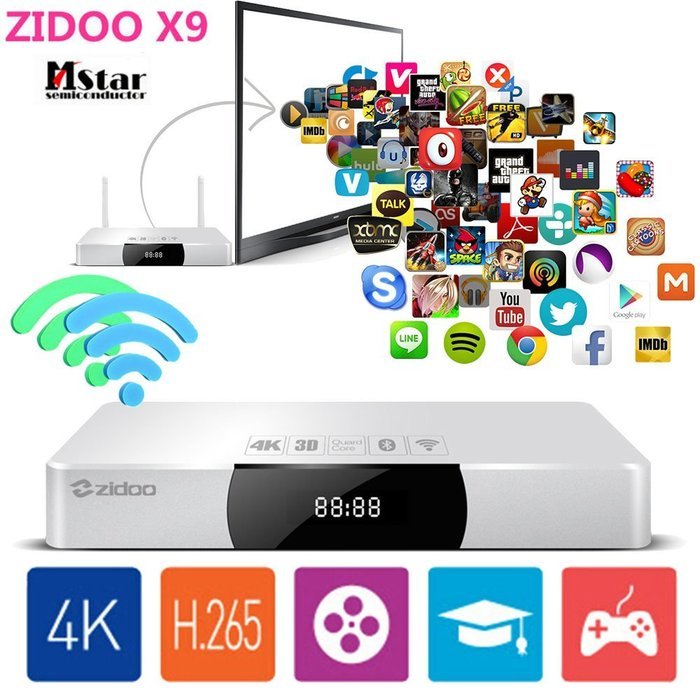 【BoLv】ZIDOO X9 Quad Core Smart XBMC KODI 4K TV BOX MSTAR HDMI-in Recorder Android OS 2G/8G 4K H.265 Player Dolby...