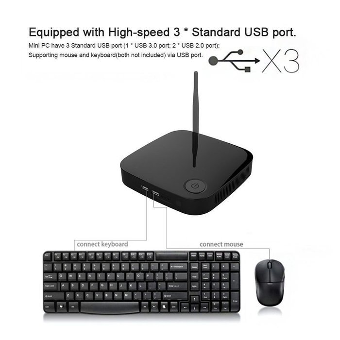 Pipo X6S Mini PC TV Box Windows 10 OS Intel Cherry Trail-Z8300 Media Player 4G RAM 64G ROM Wifi Bluetooth 4.0... N2