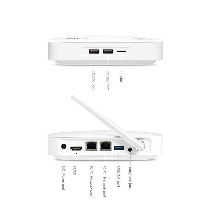 Pipo X6S Mini PC TV Box Windows 10 OS Intel Cherry Trail-Z8300 Media Player 4G RAM 64G ROM Wifi Bluetooth 4.0... N10