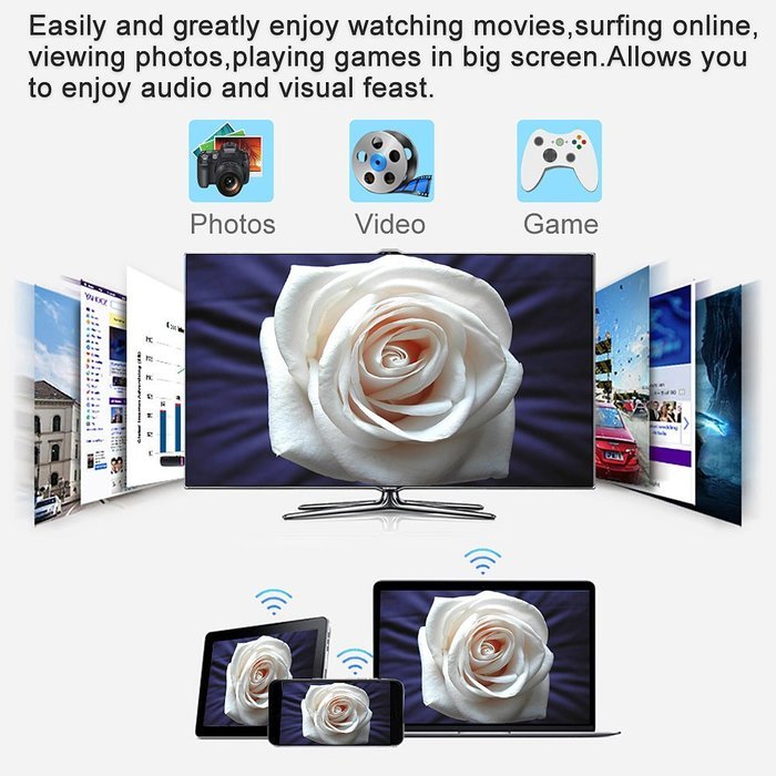 Bluelasers 5G Full HD 1080p Wireless WiFi Display Dongle Receiver HDMI TV Stick Audio & Video DLNA Airplay Miracast... N5