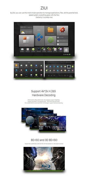 Zidoo X6 Pro 2G 16G RK3368 Android 5.1 Lollipop Smart TV Box Octa Core Dual Band Wifi KODI Streaming Media Player... N5