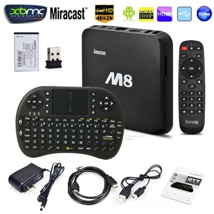 Aizbo M8 Android 4.4 Smart Tv Box Stream Media Player Quad Core CPU (Cortex-A9) Quad Core Mali-t450 GPU 4k*2k... N2
