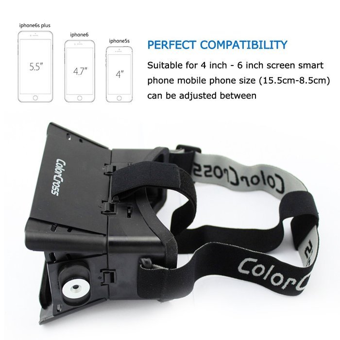 RUGUO 3D VR Virtual Reality Glasses for 3D movies and games, perfect for 4-6 inch smartphones, the body and the...