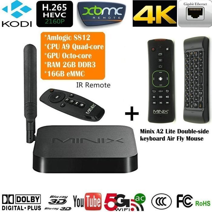 Minix Neo X8-H Plus Android 4.4 Mini TV Box Streaming Media Player Amlogic S812 Quad Core HDMI HDD Player 2G/16G... N2