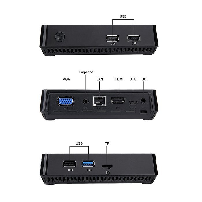 KOLOF Intel Z8300 T11 Wnidows 10 Smart TV Box 4-core 1.84GHz 64bit 2G 32G Streaming Media Player with White Wireless... N3
