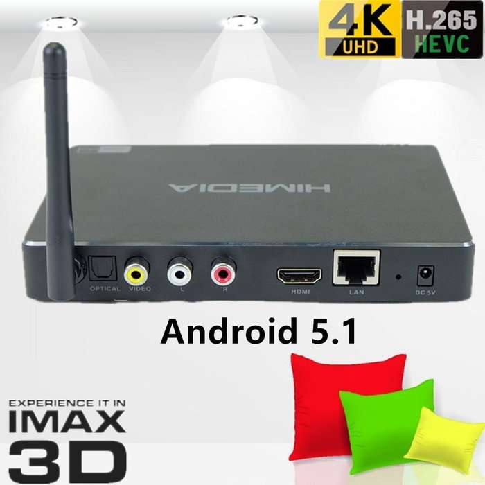 2016 Lastest Android TV Box Octa Core HIMEDIA H8 Smart TV Box 2GB 16GB 3D 4K UHD Home TV Network Player