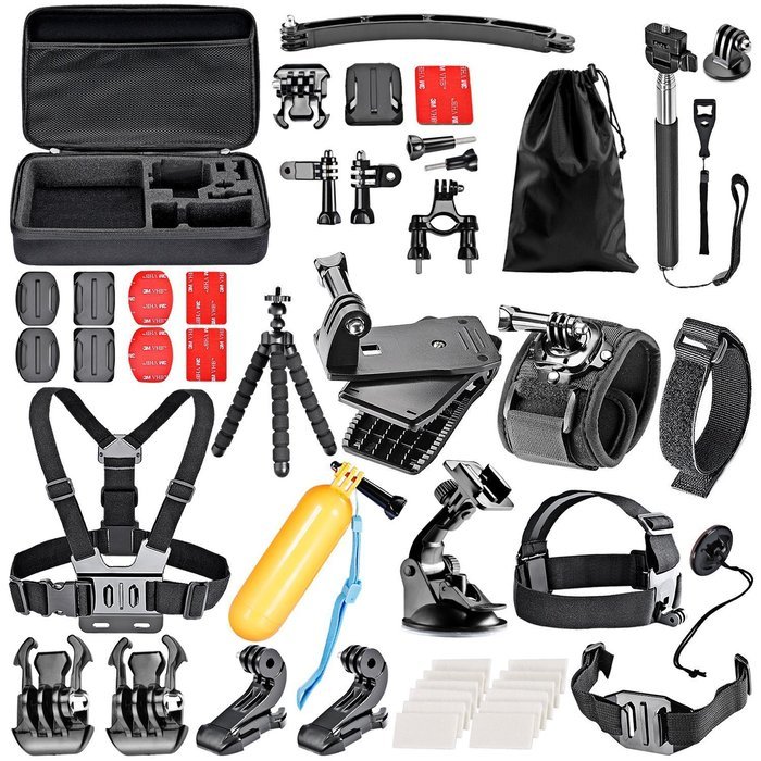 INL CM01 50-in-1 Action Camera Accessories Kits for Gopro 4/3/2/1 SJ4000 SJ5000 Accessory Bundles with Chest Harness...