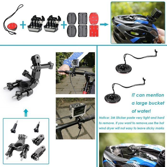 INL CM01 50-in-1 Action Camera Accessories Kits for Gopro 4/3/2/1 SJ4000 SJ5000 Accessory Bundles with Chest Harness... N5