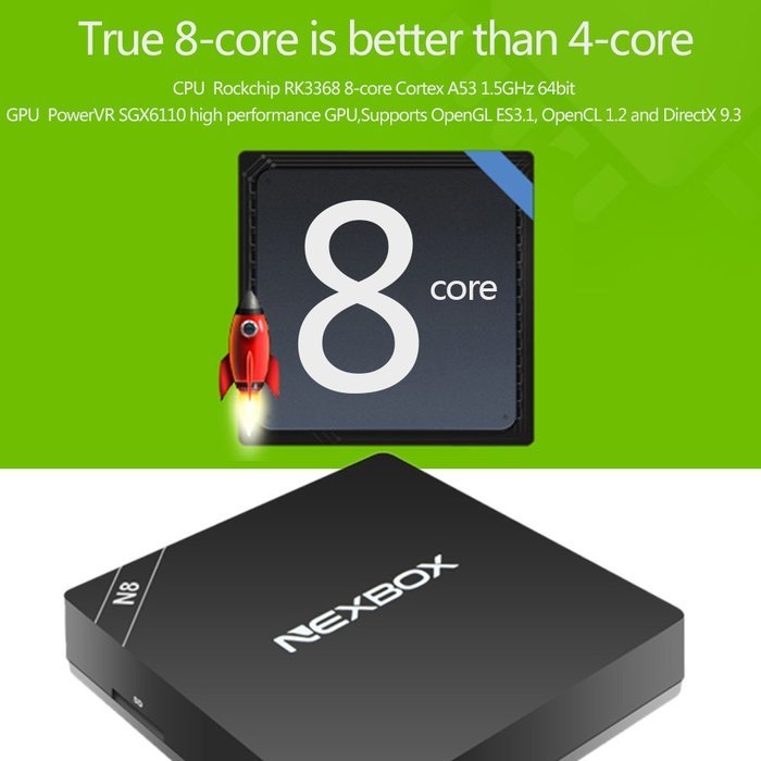 Vipwind NEXBOX N8 Smart Android TV Box Octa Core XBMC 4K Android5.1 2G/16G Mini PC 1000M LAN 2.4G&5.0G WiFi H.265... N8