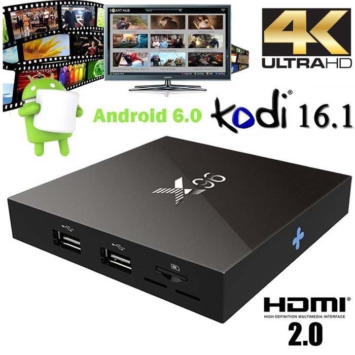 X96 Android 6.0 Marshmallow TV Box Kodi 16.1 Amlogic S905X Quad Core 1G/8G 4K 60FPS VP9 H.265 Streaming Media...