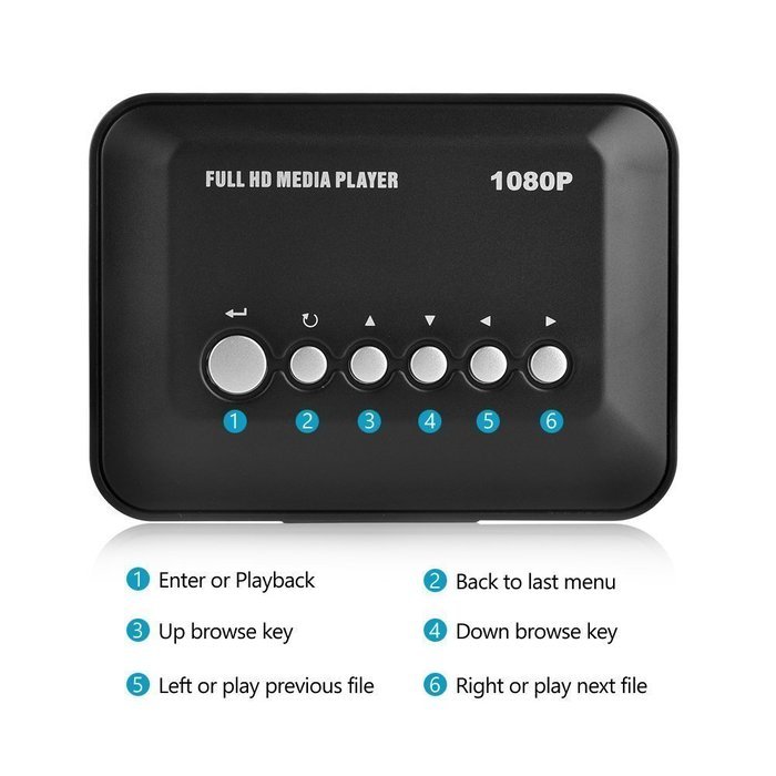 Generic HDMI Media Player 1080P HD USB SD MMC RMVB MP3 AVI MPEG Divx MKV N4