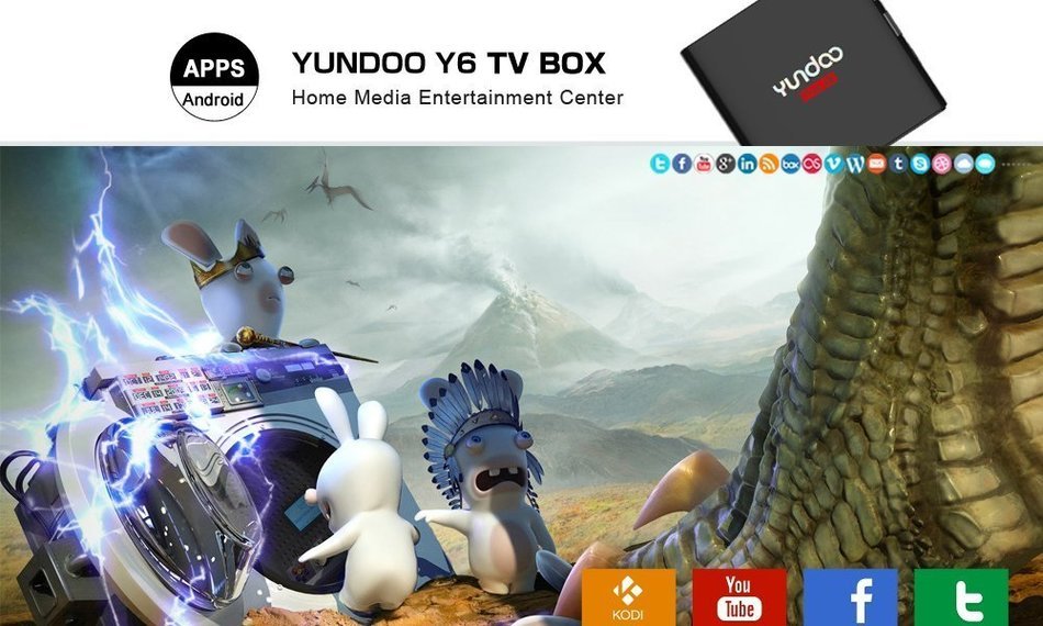 YUNDOO Y6 2G/32G TV Box Android 6.0 4K Smart OTT Box AML S905X Quad Core KODI 16.1 Fully Loaded Miracast Streaming... N16